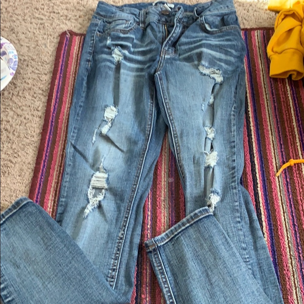 ripped light washed jeans